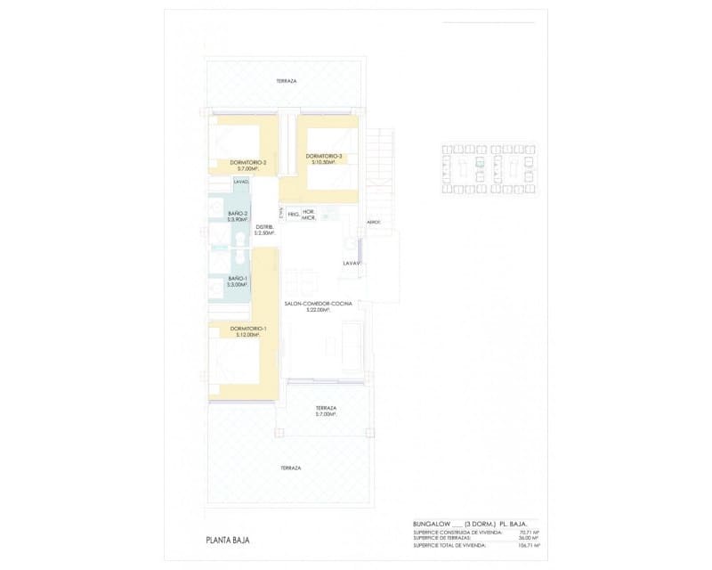 3 soveværelse Bungalow til salg i Los Balcones med swimmingpool - € 290.000 (Ref: 8312092)