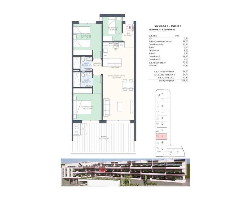 3 bedroom Apartment for sale in Benijofar with pool - € 339,000 (Ref: 8585411)