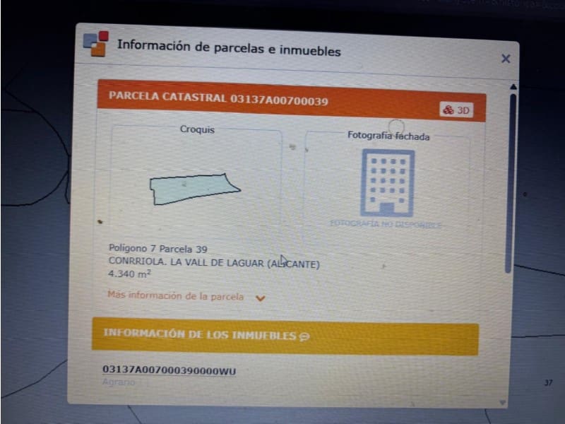 Rakentamaton maa myytävänä paikassa Parcent - 70 000 € (Ref: 9552336)