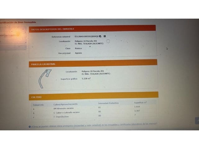 Finca/Casa Rural en Teulada Pueblo, Teulada-Moraira en venta - 190.000 € (Ref: 9652823)