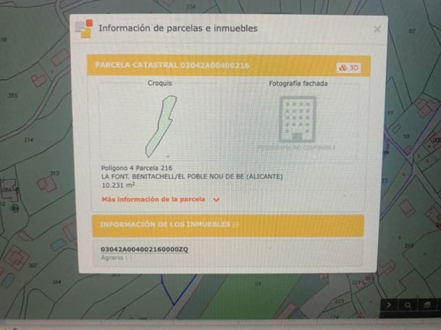 Bouwgrond te koop in Benitachell / Benitatxell - € 240.000 (Ref: 9758775)