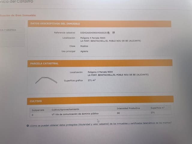 Bouwgrond te koop in Benitachell / Benitatxell - € 240.000 (Ref: 9758775)