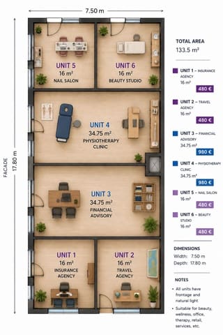 Commercial for rent in La Alcaidesa - € 980 (Ref: 10012489)