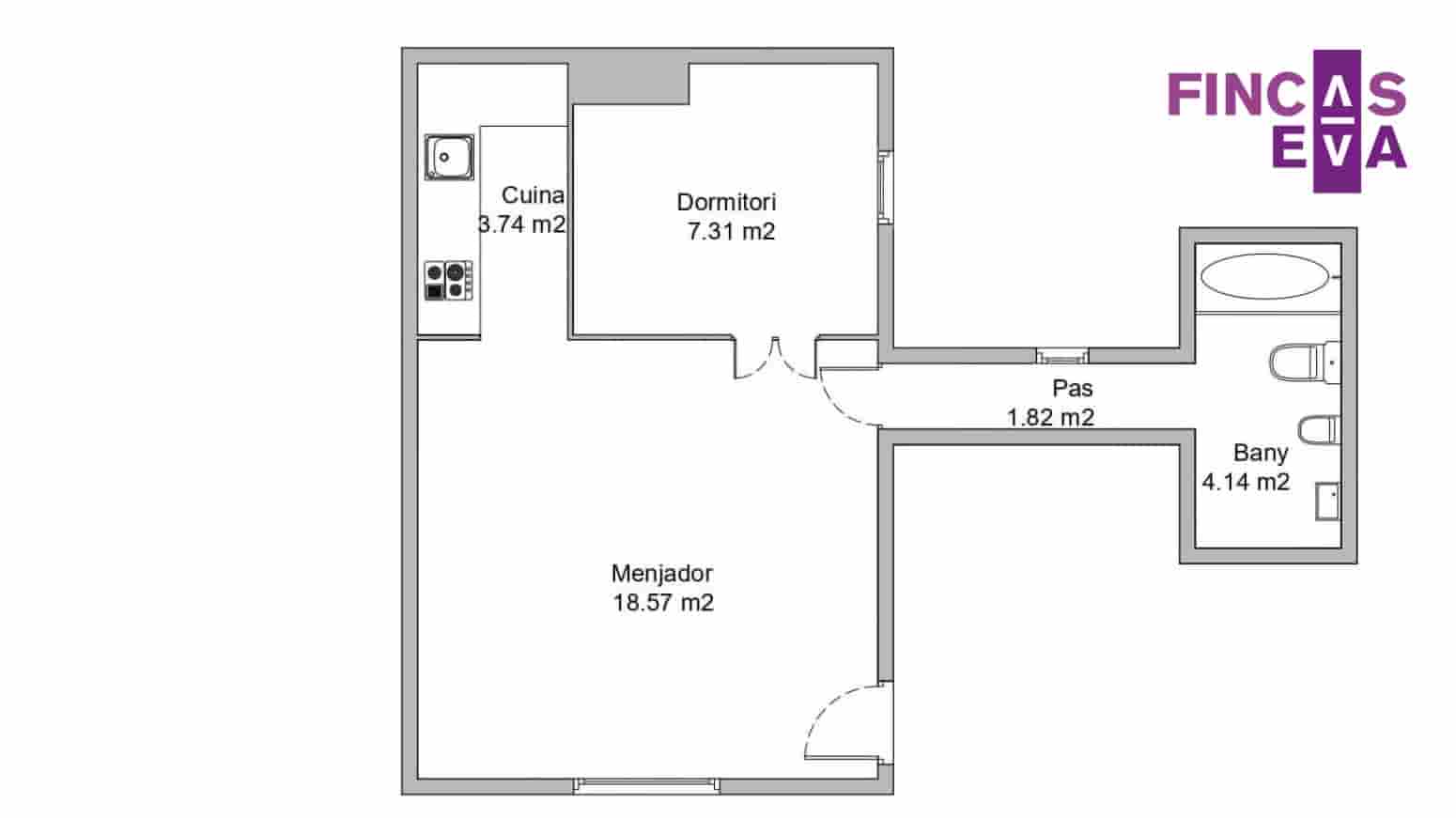 1 soveværelse Lejlighed til salg i Barcelona by - € 259.000 (Ref: 9946767)