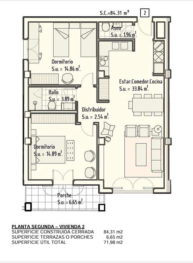2 soveværelse Lejlighed til salg i Cala Bona med garage - € 316.800 (Ref: 9128327)