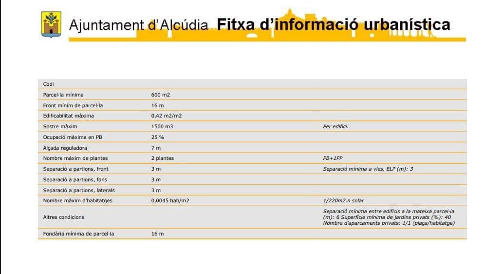 Byggegrund til salg i Alcudia - € 295.000 (Ref: 9541217)