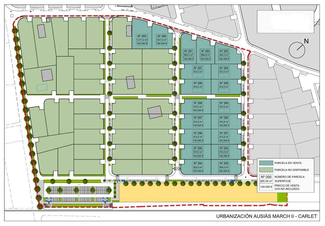 Byggetomt til salgs i Carlet - € 155 000 (Ref: 6641447)