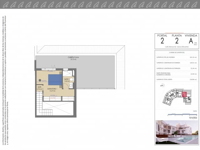 3 sovrum Takvåning till salu i Montañar - El Arenal, Javea / Xàbia med pool garage - 618 000 € (Ref: 9130926)
