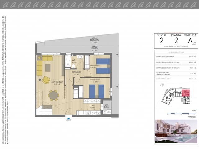 3 sovrum Takvåning till salu i Montañar - El Arenal, Javea / Xàbia med pool garage - 618 000 € (Ref: 9130926)