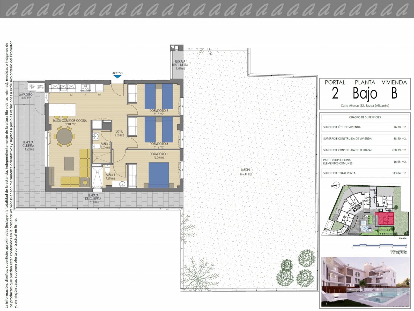 3 soveværelse Lejlighed til salg i Javea / Xabia med swimmingpool garage - € 740.000 (Ref: 9130928)