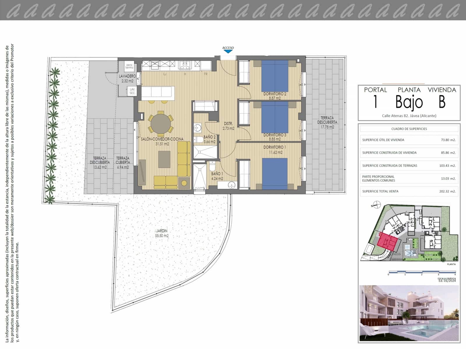 3 slaapkamer Appartement te koop in Javea / Xabia met zwembad garage - € 565.000 (Ref: 9130930)