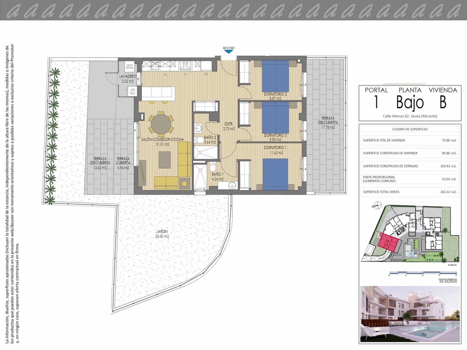3 bedroom Apartment for sale in Javea / Xabia with pool garage - € 565,000 (Ref: 9130930)