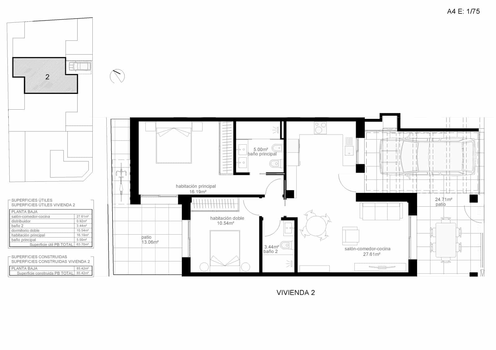 2 sovrum Hus till salu i Pilar de la Horadada med pool - 269 900 € (Ref: 7299783)