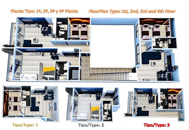 1 Zimmer Apartment zu verkaufen in El Chaparral - La Siesta - La Torreta, Torrevieja mit Pool - 173.100 € (Ref: 9588458)