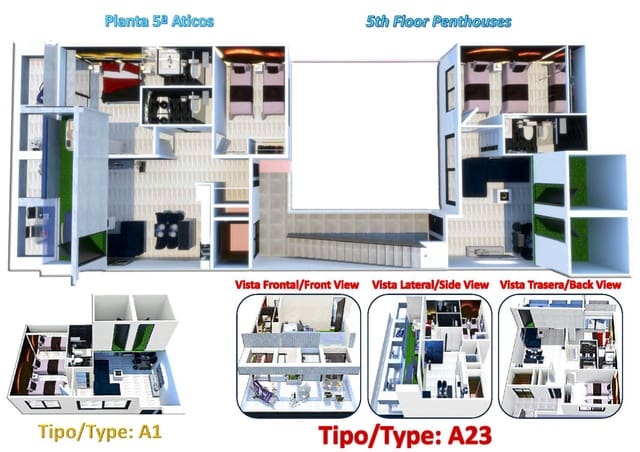 1 Zimmer Apartment zu verkaufen in El Chaparral - La Siesta - La Torreta, Torrevieja mit Pool - 173.100 € (Ref: 9588458)