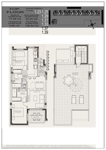 2 bedroom Penthouse for sale in Torrevieja with pool garage - € 274,900 (Ref: 9592203)
