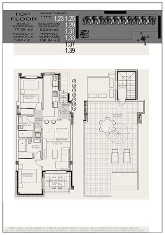 Ático de 2 habitaciones en El Chaparral - La Siesta - La Torreta, Torrevieja en venta con piscina garaje - 270.900 € (Ref: 9592203)