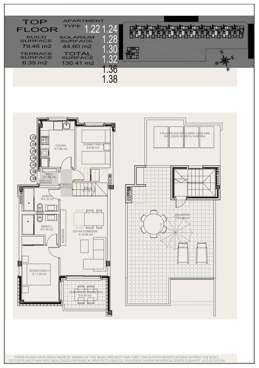 2 bedroom Penthouse for sale in Torrevieja with pool garage - € 270,900 (Ref: 9592203)