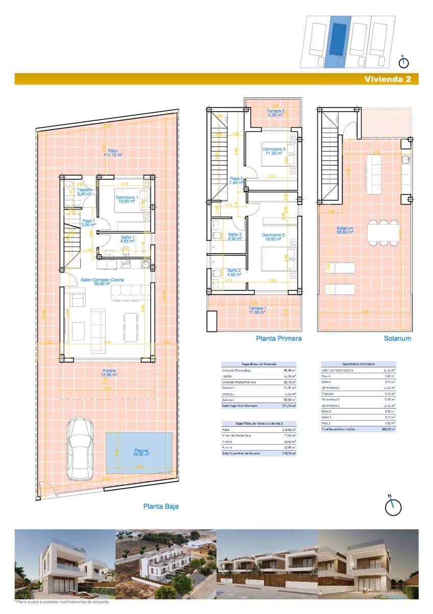 3 makuuhuone Huvila myytävänä paikassa Pilar de la Horadada mukana uima-altaan 
autotalli - 550 000 € (Ref: 9778624)