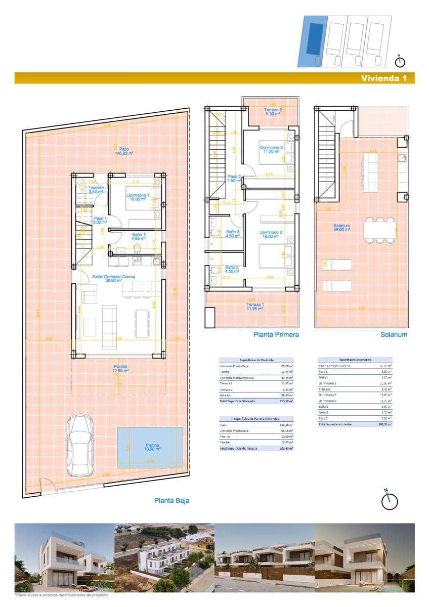 3 makuuhuone Huvila myytävänä paikassa Pilar de la Horadada mukana uima-altaan 
autotalli - 550 000 € (Ref: 9778624)
