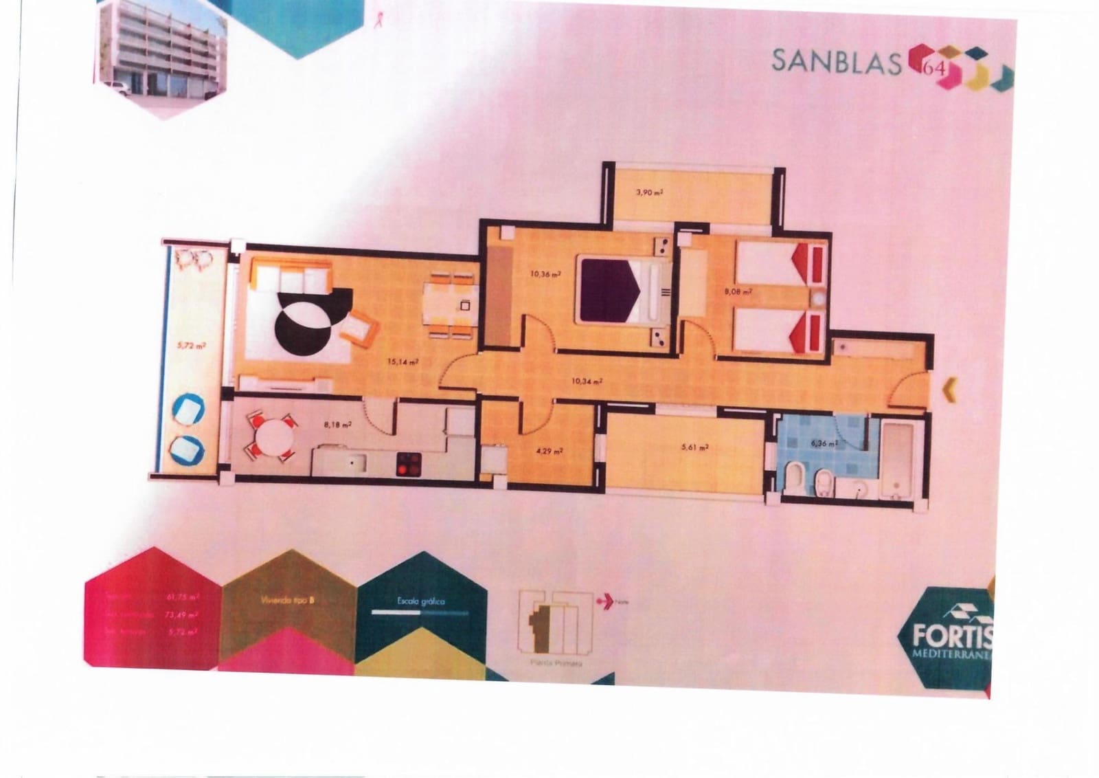 2 bedroom Flat for sale in Vinaros - € 153,000 (Ref: 9604980)