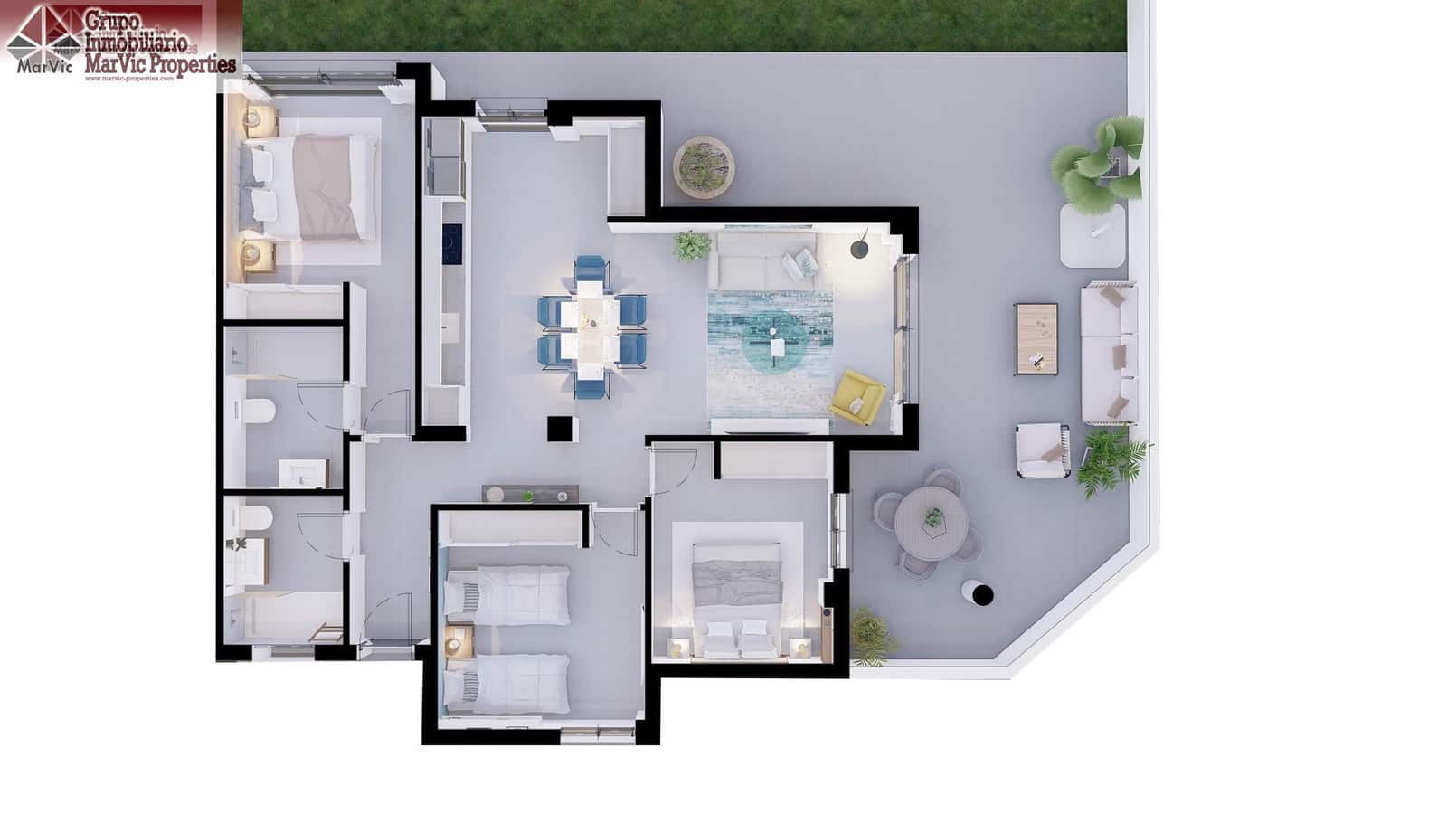 3 chambre Appartement à vendre à La Villajoyosa / Vila Joiosa avec piscine - 360 000 € (Ref: 8537413)