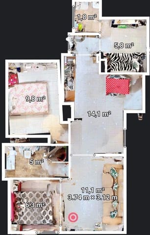 3 makuuhuone Huoneisto myytävänä paikassa Juzgados - Plaza de Toros, Benidorm - 195 000 € (Ref: 9648201)