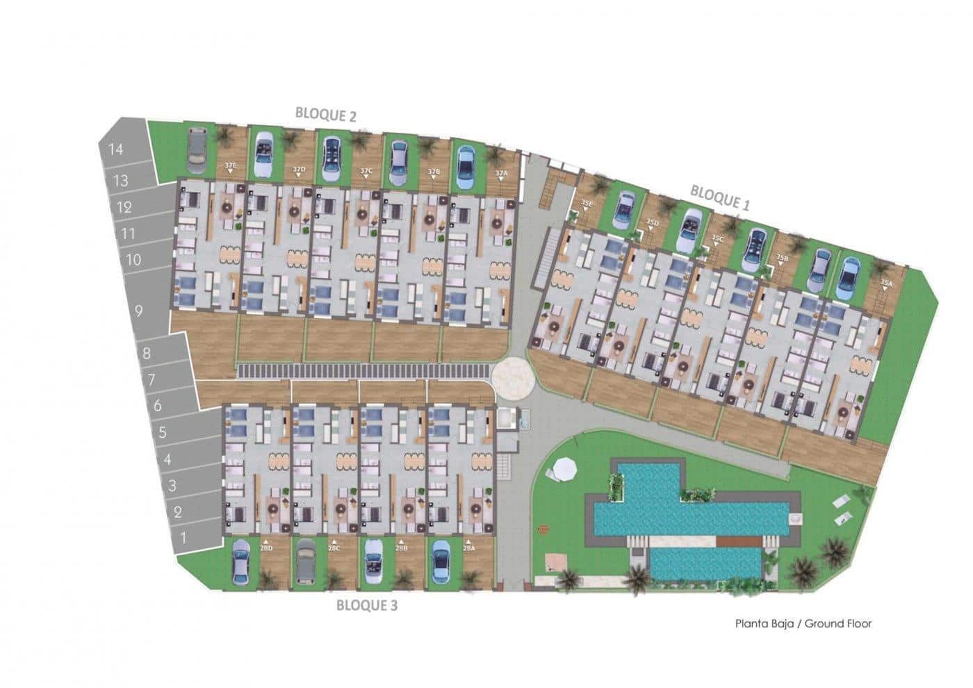 2 camera da letto Bungalow in vendita in Pilar de la Horadada con piscina - 229.900 € (Rif: 9032414)