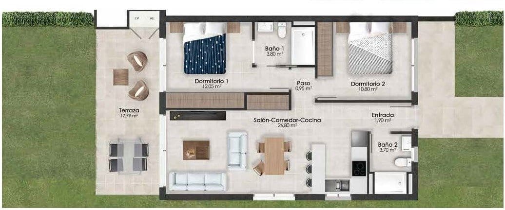 2 bedroom Apartment for sale in Alhama de Murcia with pool - € 191,900 (Ref: 9034702)