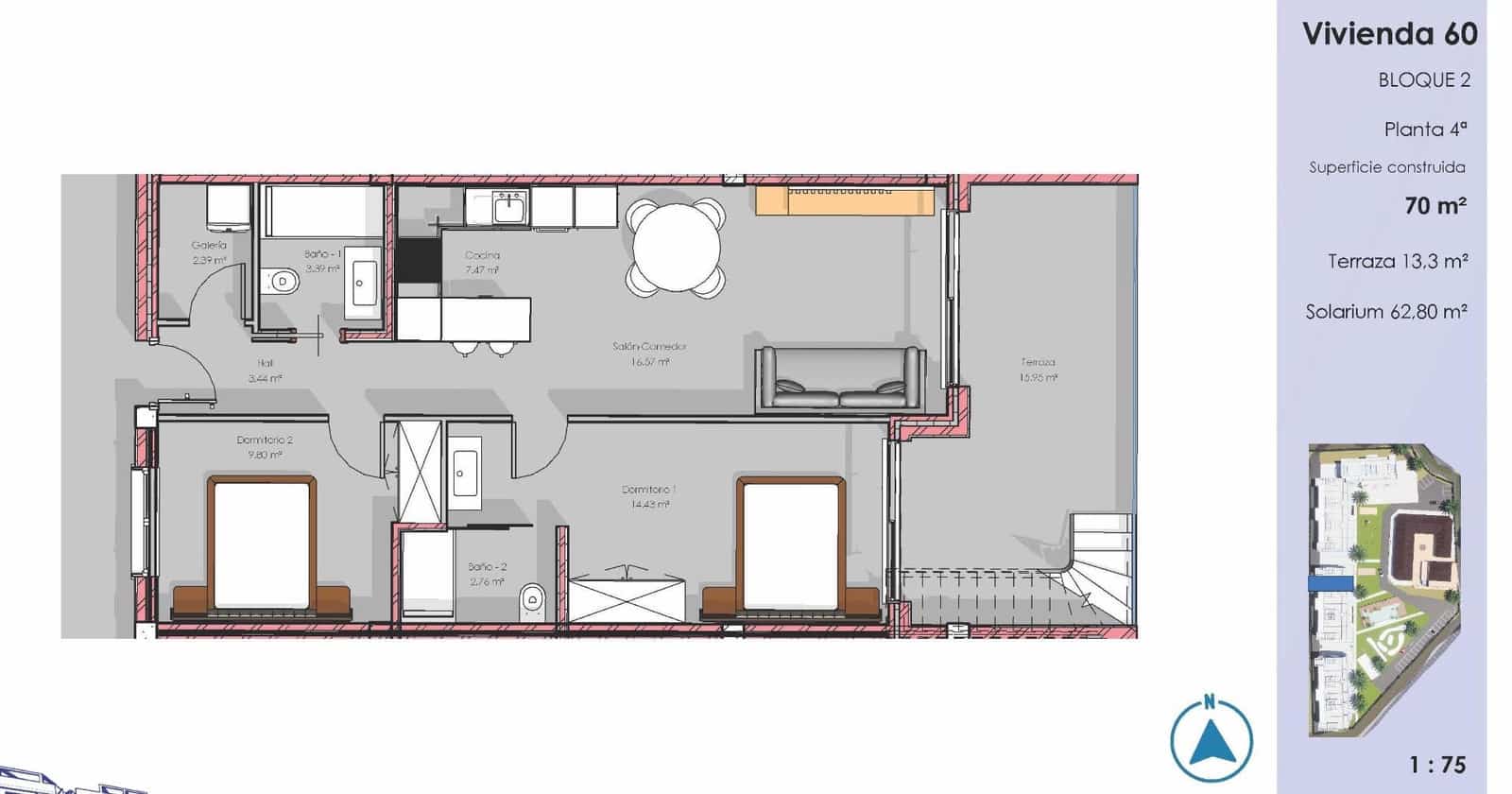 2 bedroom Penthouse for sale in El Raso with pool - € 345,000 (Ref: 9804433)