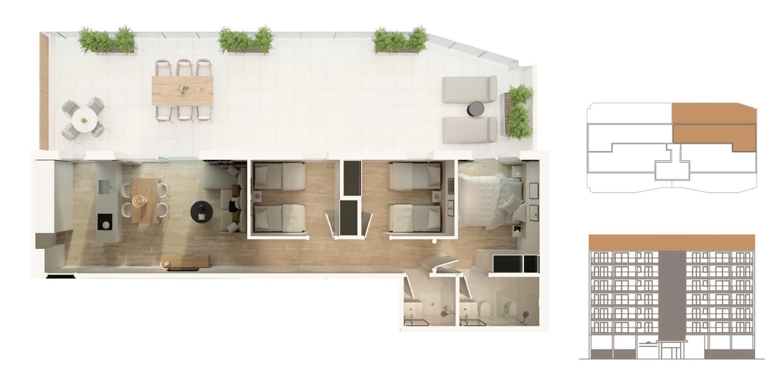 Ático de 3 habitaciones en Moncofa en venta con piscina - 384.000 € (Ref: 9804450)