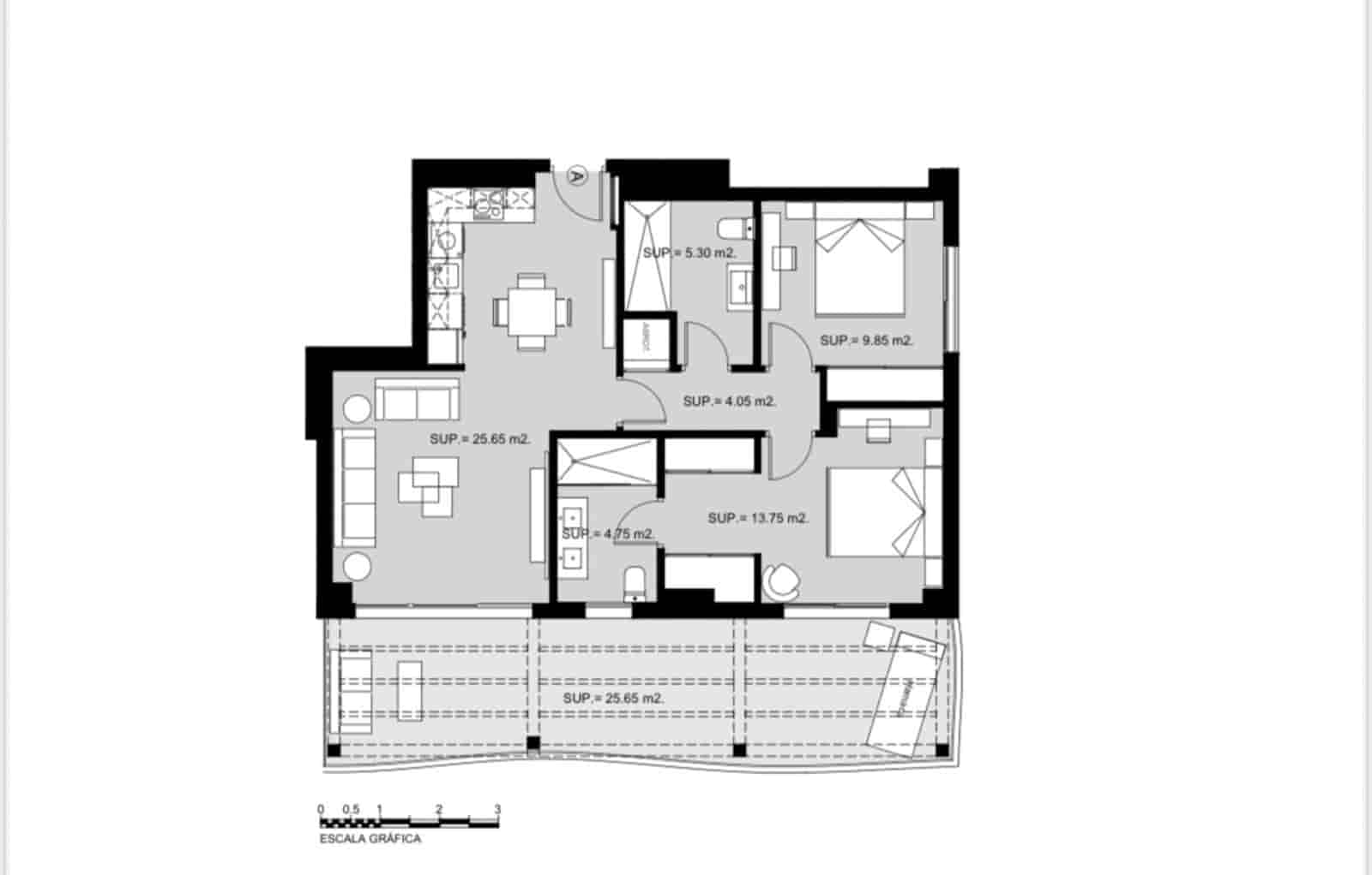 2 chambre Appartement à vendre à El Chaparral avec piscine garage - 470 000 € (Ref: 10038708)