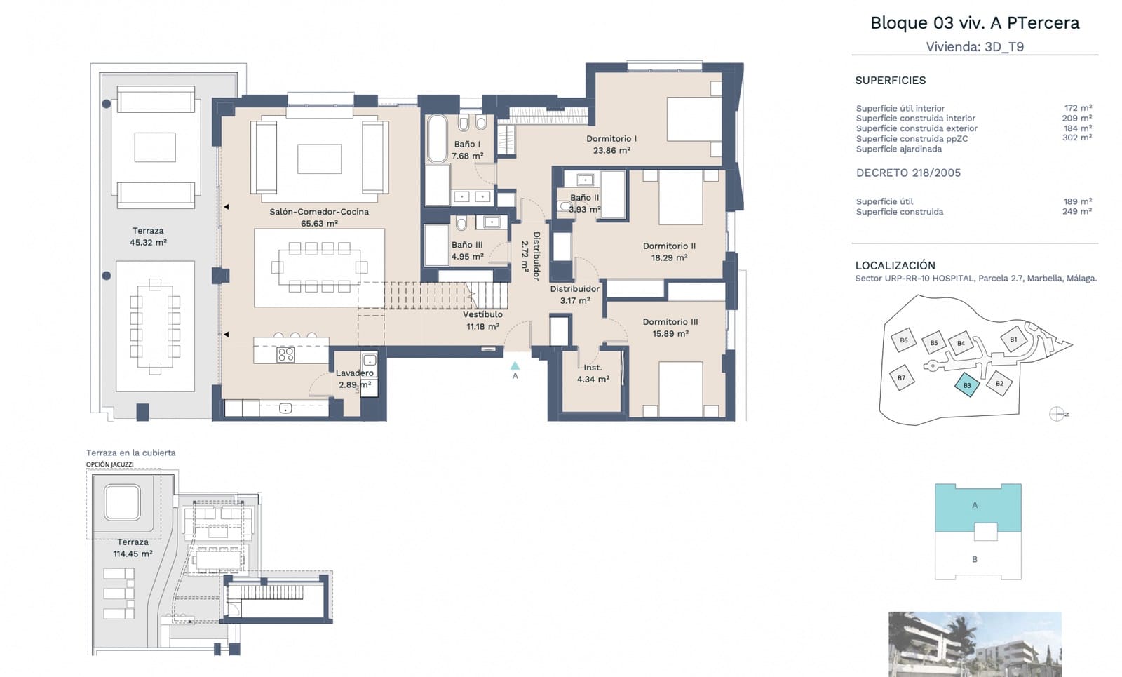 3 Zimmer Penthouse zu verkaufen in Marbella mit Pool Garage - 1.990.000 € (Ref: 7663537)