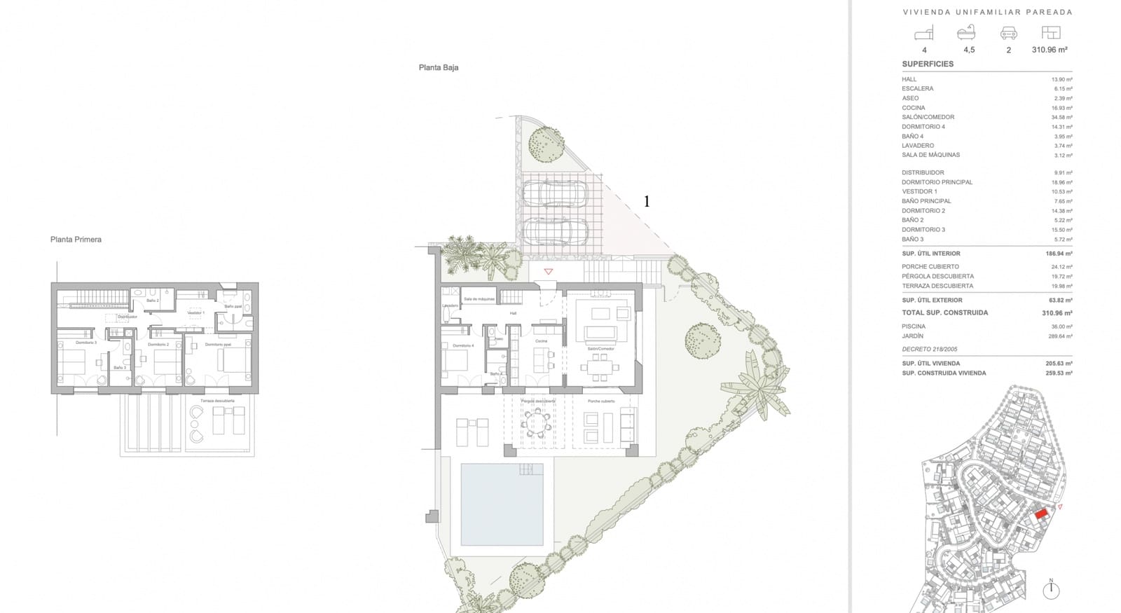 4 soveværelse Semi-Rækkehus til salg i Sotogrande med swimmingpool garage - € 1.459.000 (Ref: 9051126)