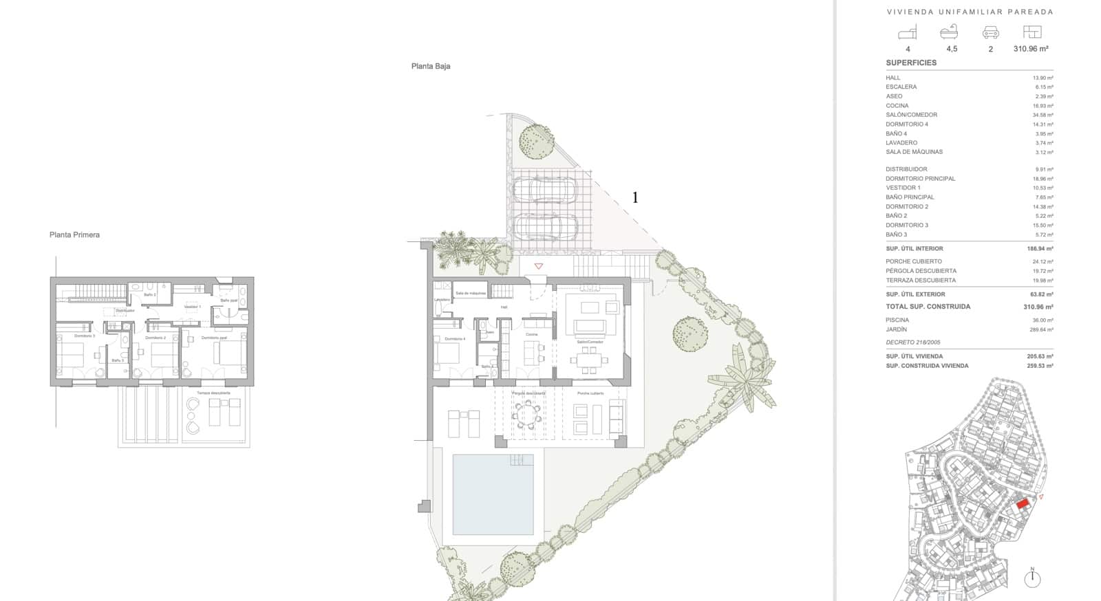 4 soveværelse Semi-Rækkehus til salg i Sotogrande med swimmingpool garage - € 1.459.000 (Ref: 9051126)