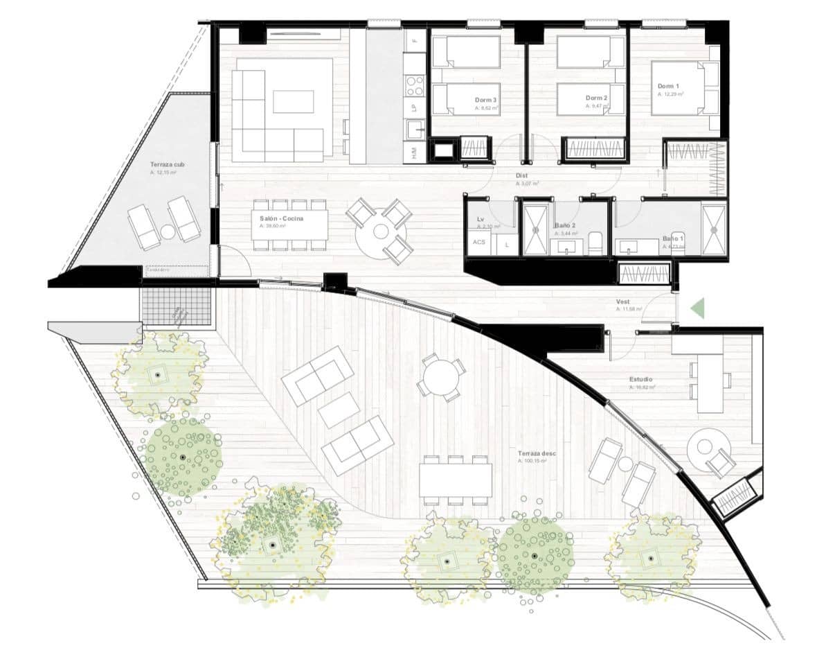 4 sovrum Lägenhet till salu i Malaga stad med garage - 2 200 000 € (Ref: 9161125)