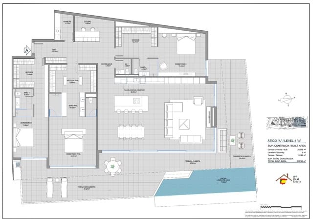 3 sypialnia Penthouse na sprzedaż w El Higuerón, Fuengirola z basenem garażem - 2 195 000 € (Ref: 9198519)