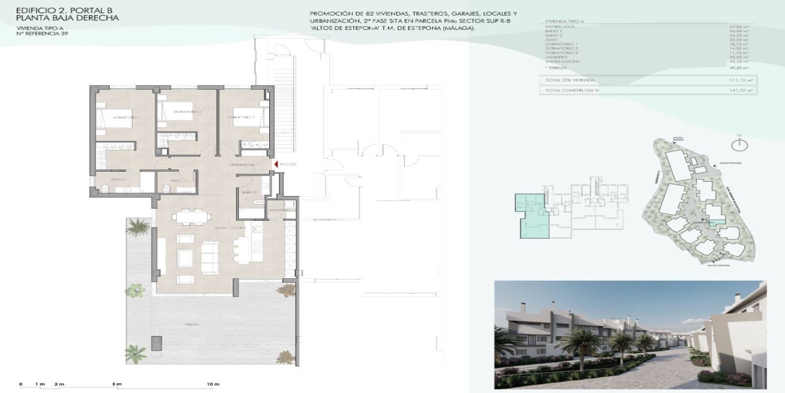 3 makuuhuone Huoneisto myytävänä paikassa Estepona mukana uima-altaan 
autotalli - 890 000 € (Ref: 9513114)