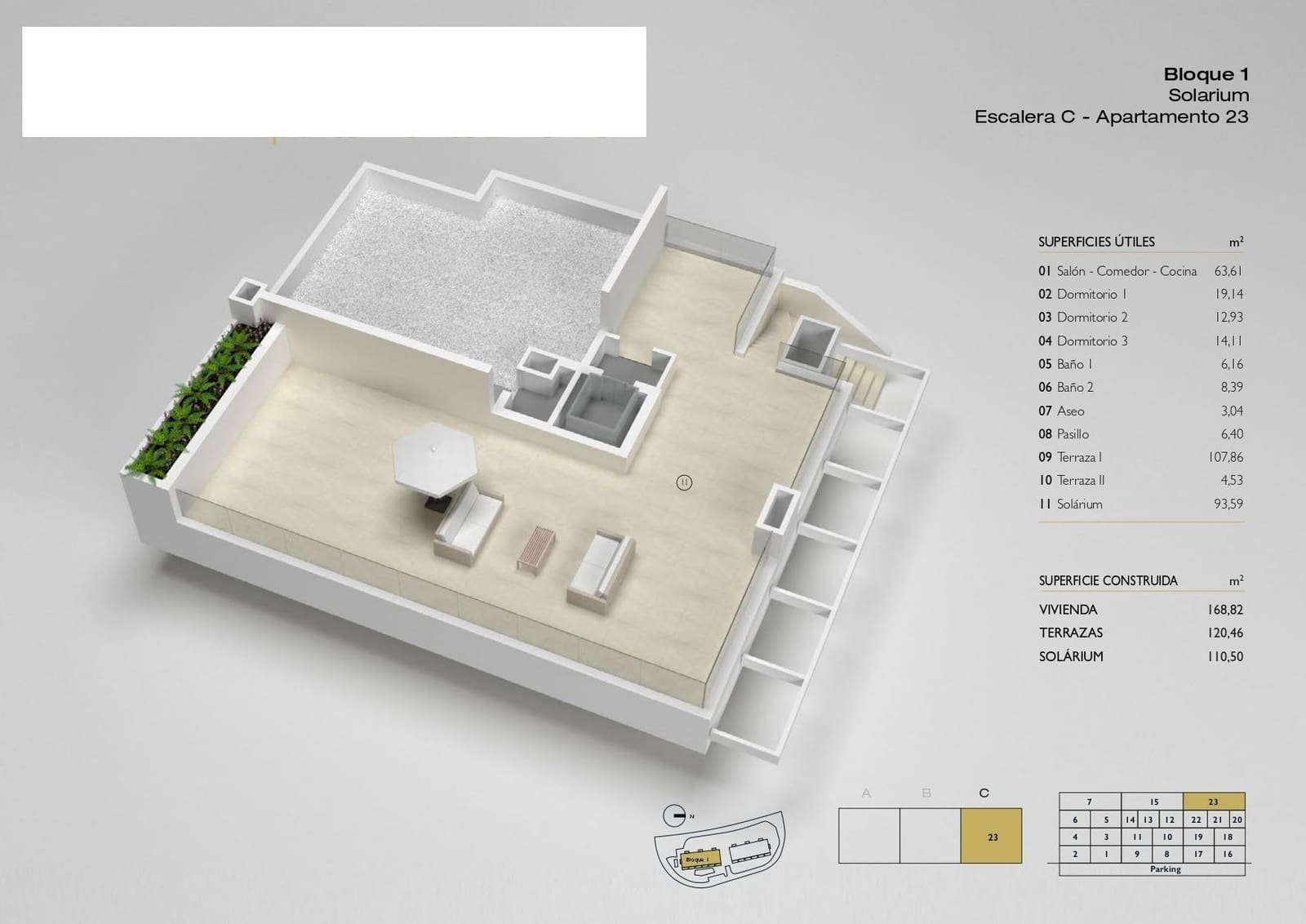 Ático de 3 habitaciones en Las Colinas Golf en venta con piscina garaje - 985.000 € (Ref: 9844092)