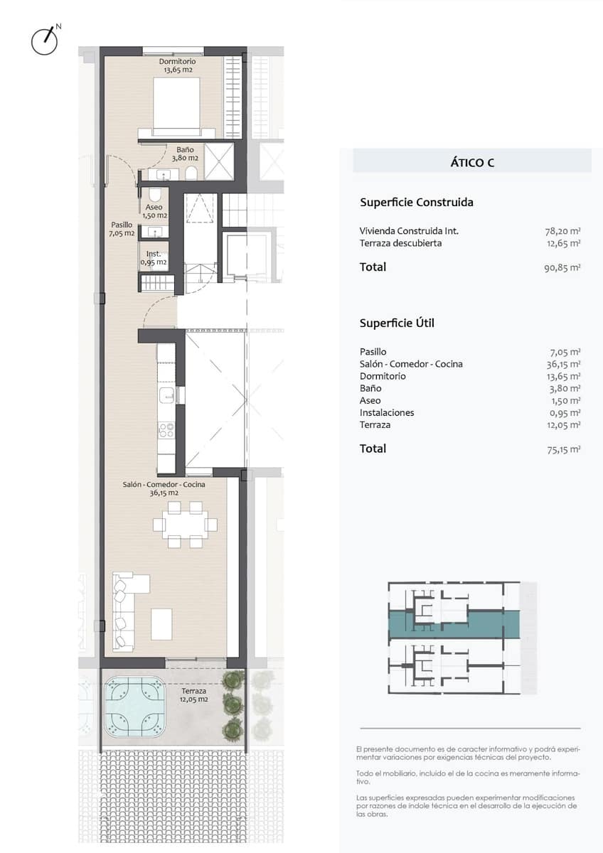 1 quarto Penthouse para venda em Altea com garagem - 490 000 € (Ref: 9844096)