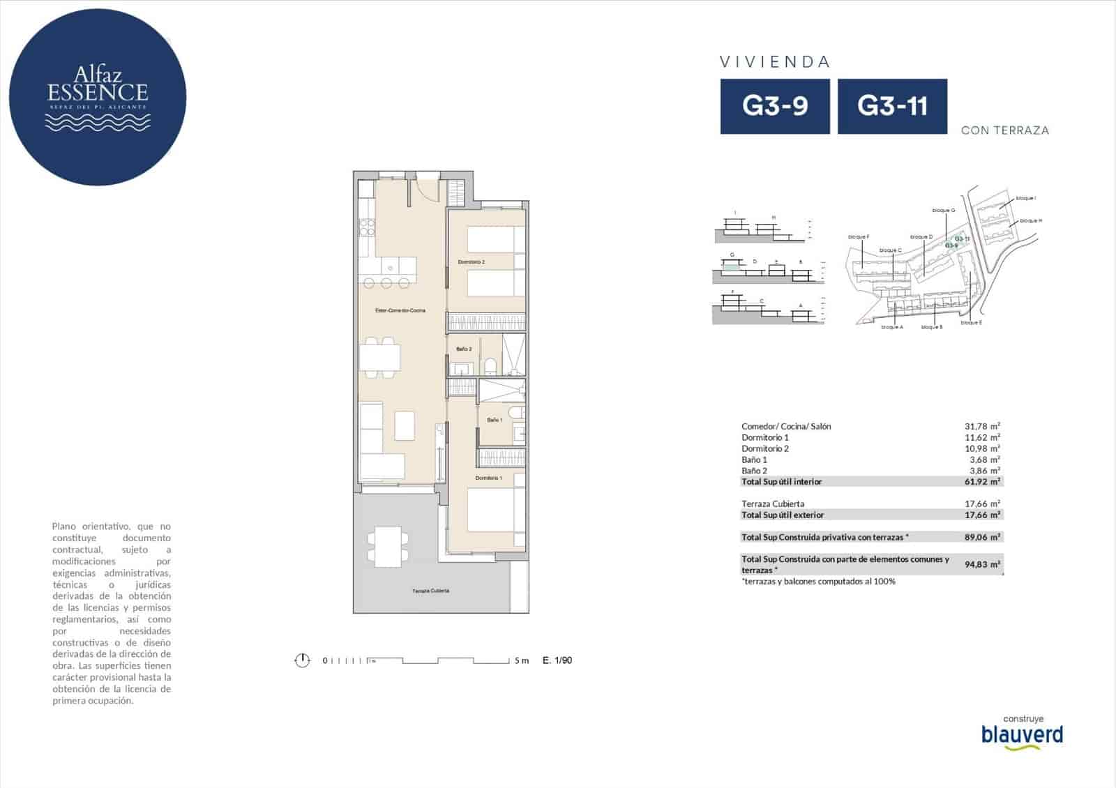 2 soverom Bungalow til salgs i Alfaz del Pi / L'Alfas del Pi med svømmebasseng - € 289 000 (Ref: 9844098)