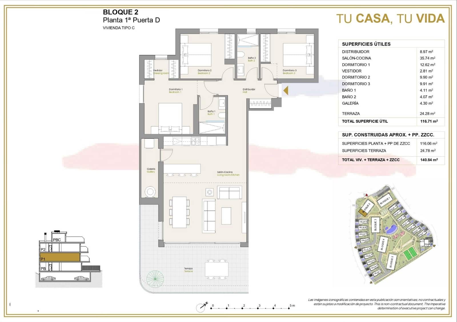 3 bedroom Apartment for sale in Finestrat with pool garage - € 475,000 (Ref: 9844103)