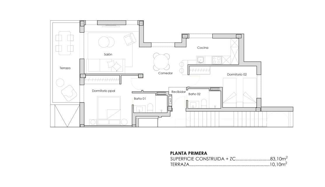 2 Zimmer Apartment zu verkaufen in Los Alcazares mit Pool - 281.900 € (Ref: 9844109)