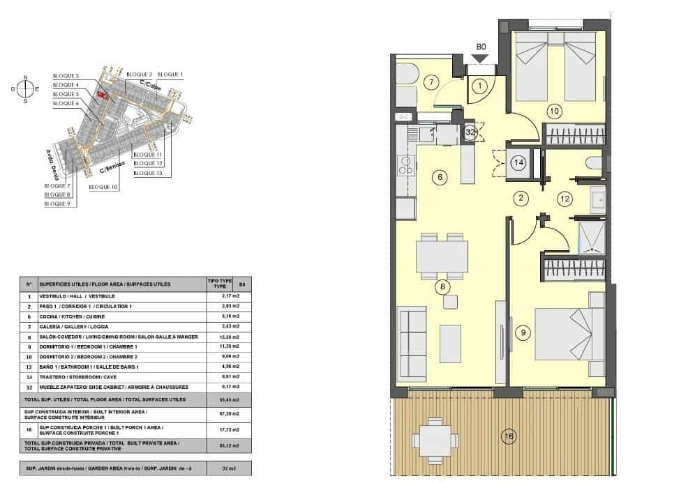 2 bedroom Apartment for sale in Los Balcones with pool garage - € 272,000 (Ref: 9844112)