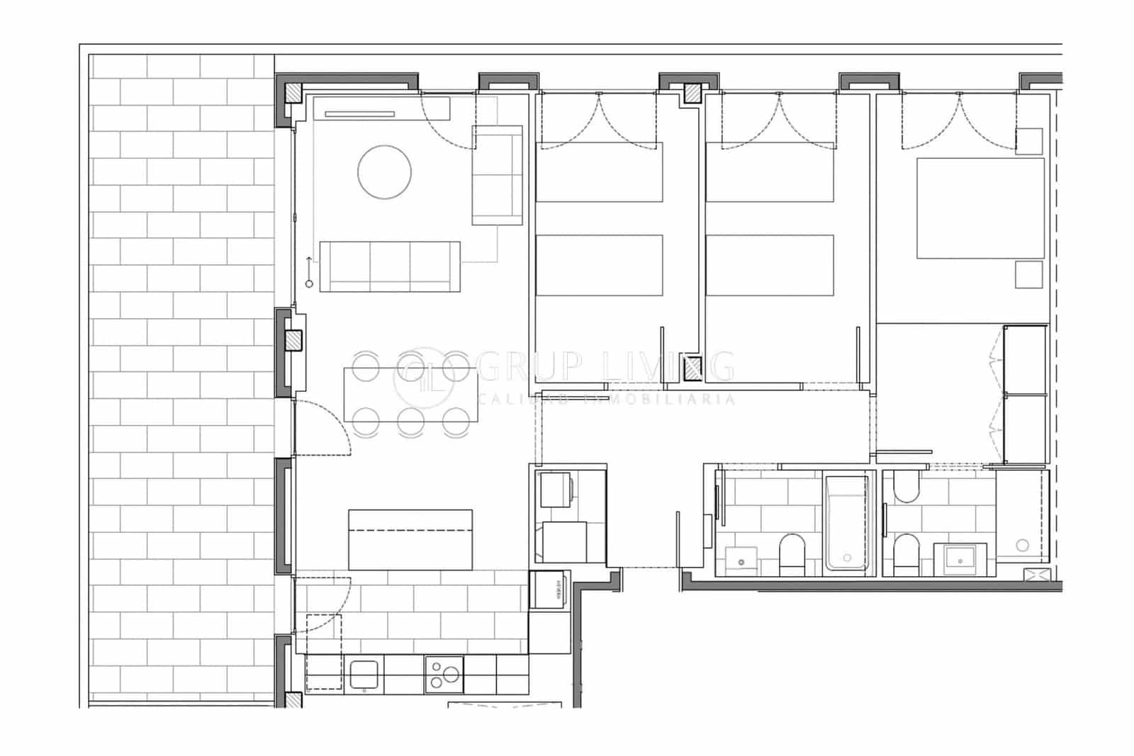 Piso de 3 habitaciones en Sitges en alquiler con piscina garaje - 2.545 € (Ref: 10003785)