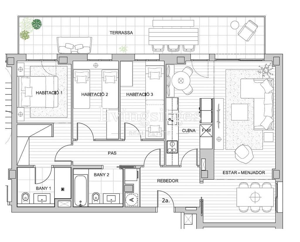 3 bedroom Flat for rent in Sitges with pool garage - € 3,500 (Ref: 8549300)
