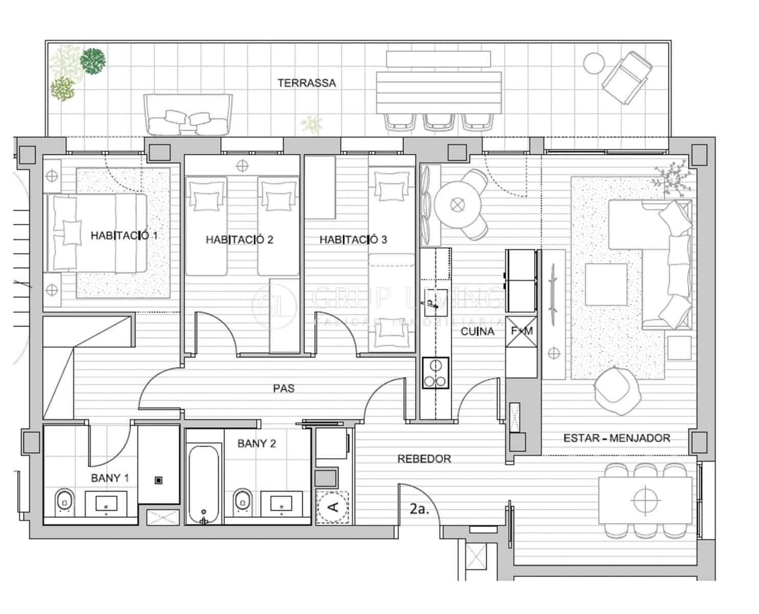 Appartement de 3 chambres à louer à Sitges avec piscine garage - 3 500 € (Ref: 8549300)