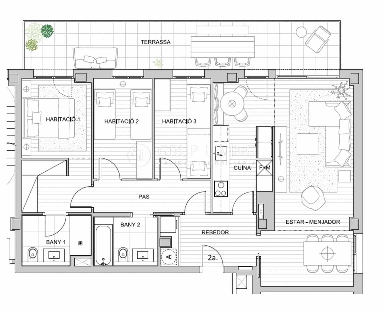 3 soverom Leilighet til leie i Sitges med svømmebasseng garasje - € 3 124 (Ref: 8549300)
