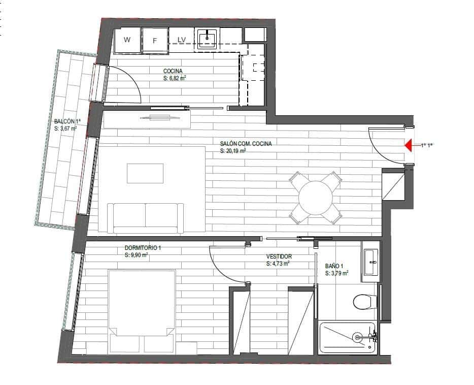 1 sovrum Lägenhet till salu i Sitges - 320 000 € (Ref: 9882088)