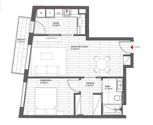 1 sypialnia Mieszkanie na sprzedaż w Sitges - 320 000 € (Ref: 9882088)